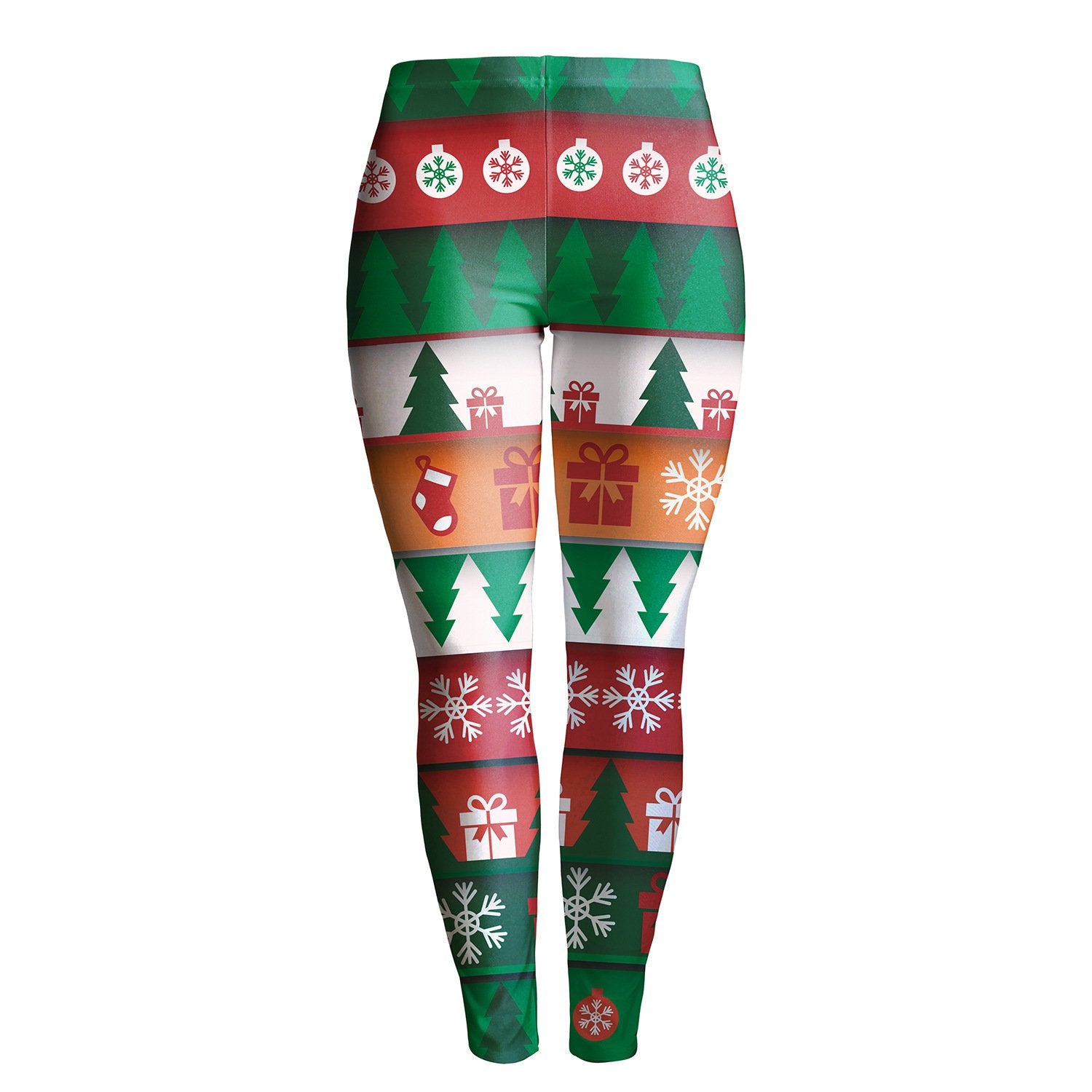 Mid Waist Colorful Print Women Skinny Christmas Party Leggings