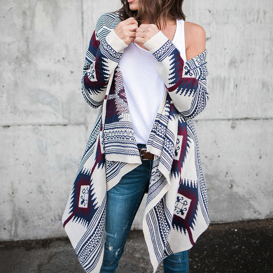 Irregular Geometric Pattern Cardigan