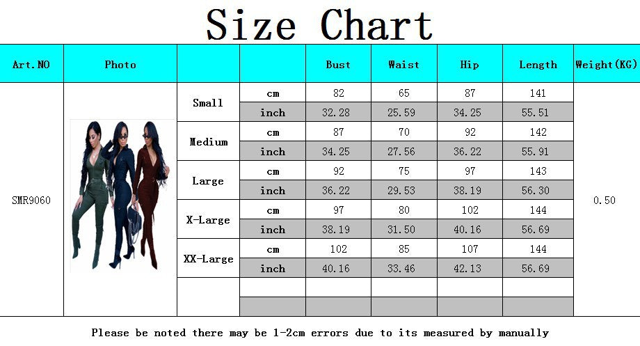 V-neck Bodycon Hige Waist Skinny Jumpsuit