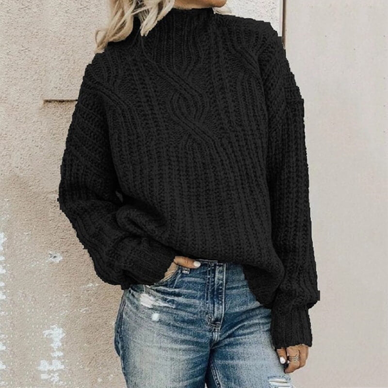 Ribbed Turtleneck Thick Sweater