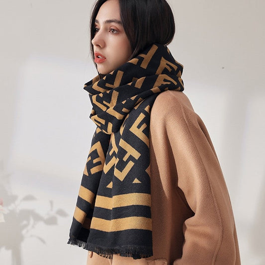 Reversible Printing Imitated Cashmere Shawl Scarf