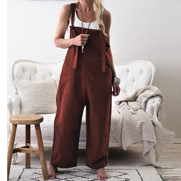 Overall Pockets Unisex Loose Jumpsuits