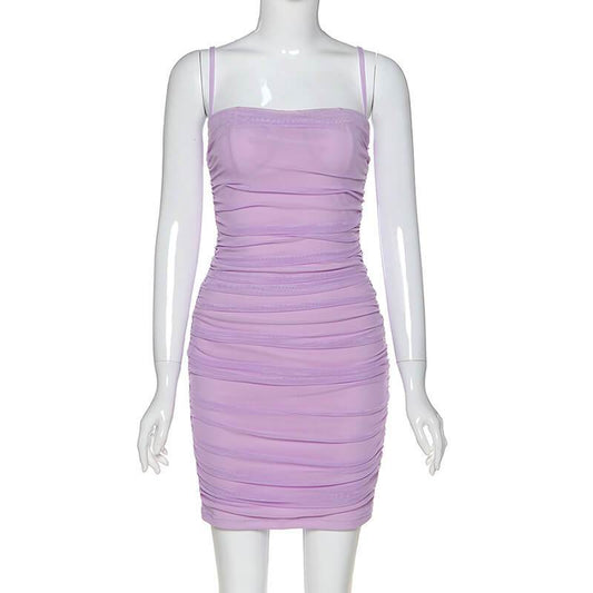 Purple Skinny Short Bodycon Dress