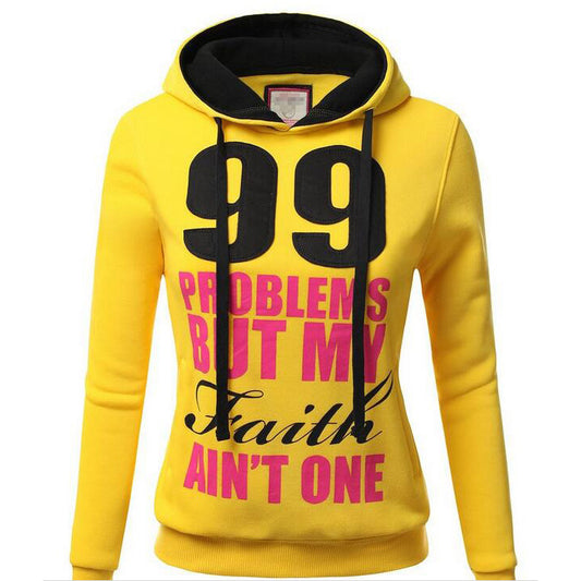 Number and Letters Print Drawstring Pocket Slim Hoodie