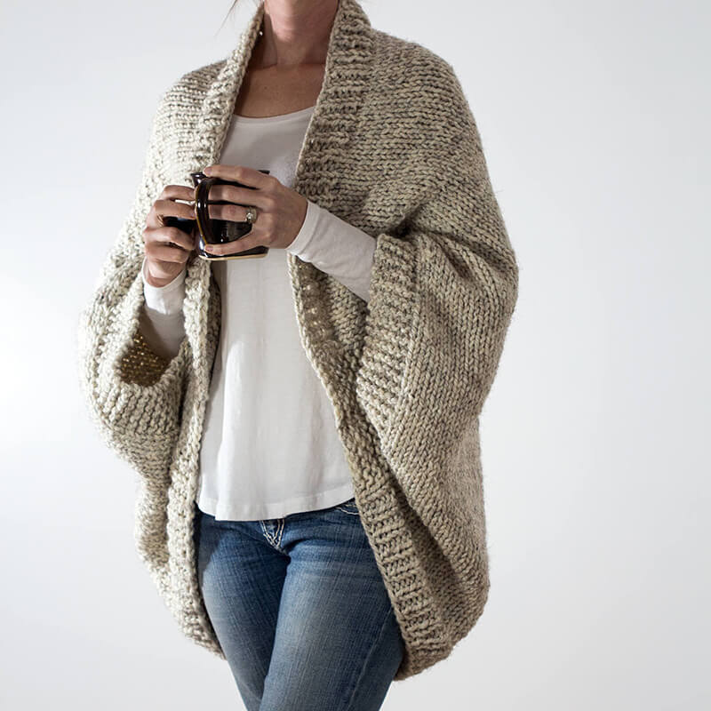 Oversized 3/4 Sleeve Batwing Sweater Cardigan