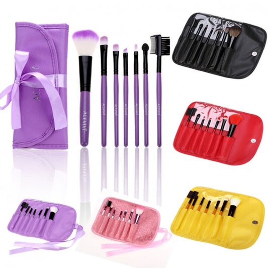 New Fashion Professional 7pcs Soft Cosmetic Tool Makeup Brush Set Kit With Pouch