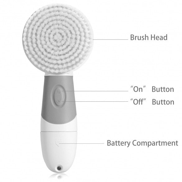 Acevivi 4 In 1 Waterproof Electric Cleaning Brush Set Ultra Brush Cleanser Scrub Bath Body Face Facial Cleaning Brush Kit