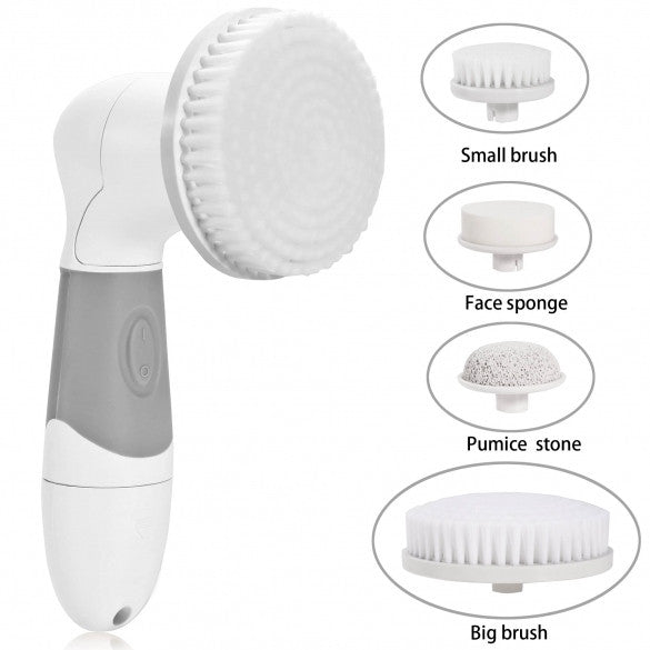 Acevivi 4 In 1 Waterproof Electric Cleaning Brush Set Ultra Brush Cleanser Scrub Bath Body Face Facial Cleaning Brush Kit