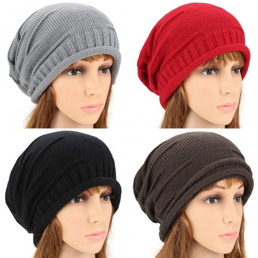 ANGVNS Fashion Unisex Elastics Warm Crochet Knit Beanie Hat Ski Hat Oversized Cap