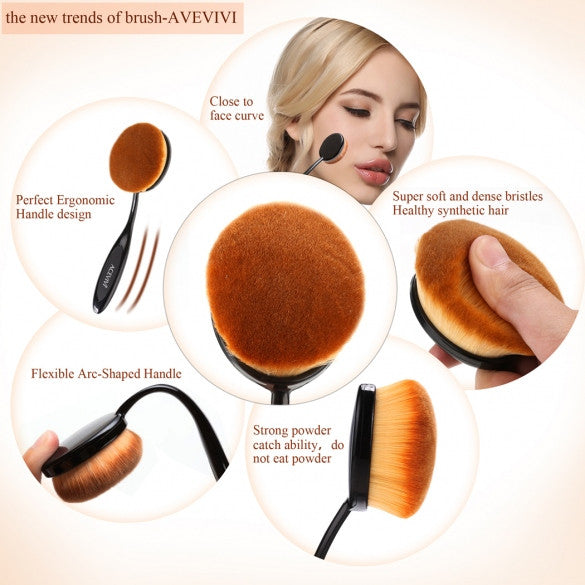 ACEVIVI Pack Of 10 Professional Foundation Makeup Brush Toothbrush Powder Cream Blusher Multifunction Cosmetic Brush Sets