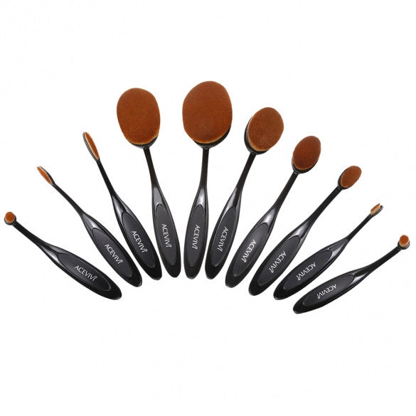 ACEVIVI Pack Of 10 Professional Foundation Makeup Brush Toothbrush Powder Cream Blusher Multifunction Cosmetic Brush Sets