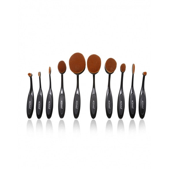 ACEVIVI Pack Of 10 Professional Foundation Makeup Brush Toothbrush Powder Cream Blusher Multifunction Cosmetic Brush Sets