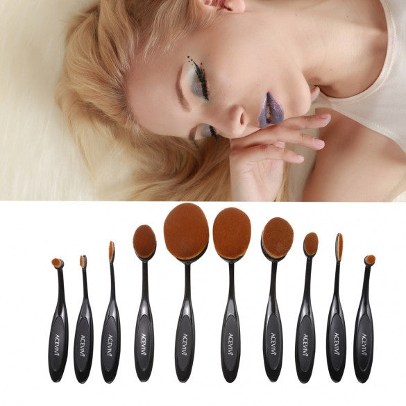 ACEVIVI Pack Of 10 Professional Foundation Makeup Brush Toothbrush Powder Cream Blusher Multifunction Cosmetic Brush Sets