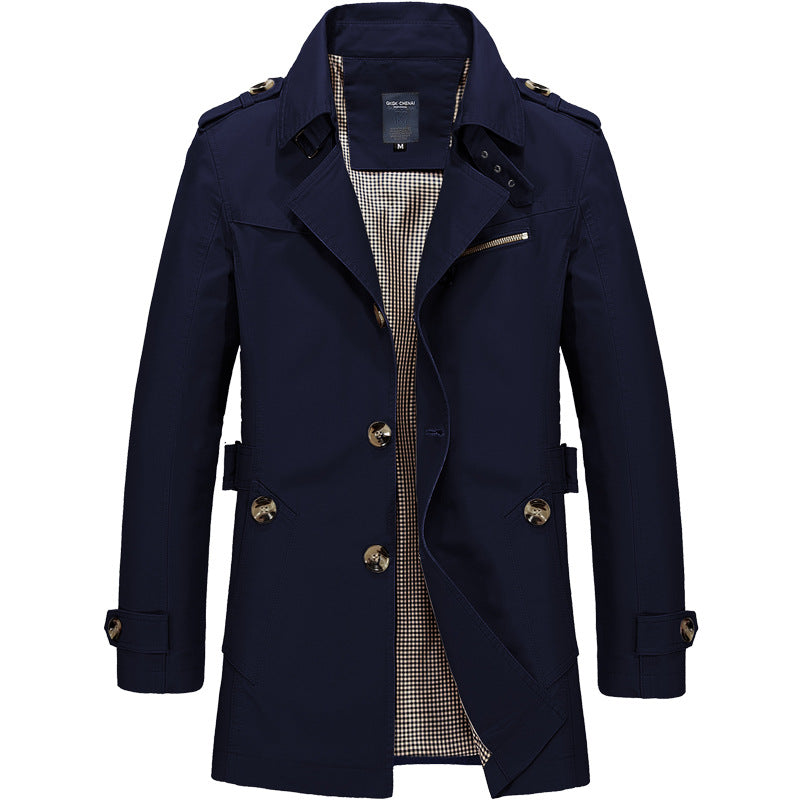 Men Fashion Jacket Coat Spring Men's Casual Fit Wild Overcoat Jacket S