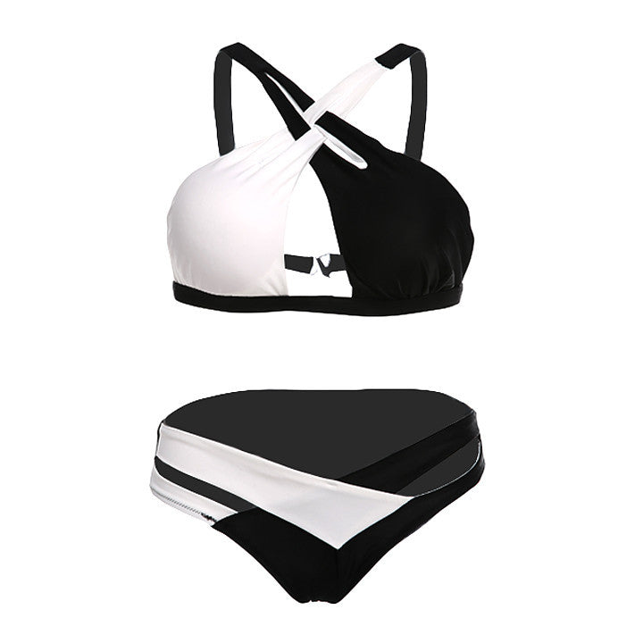 Hollow Out Straps Bra And Bottoms Bikini Set - MeetYoursFashion - 1