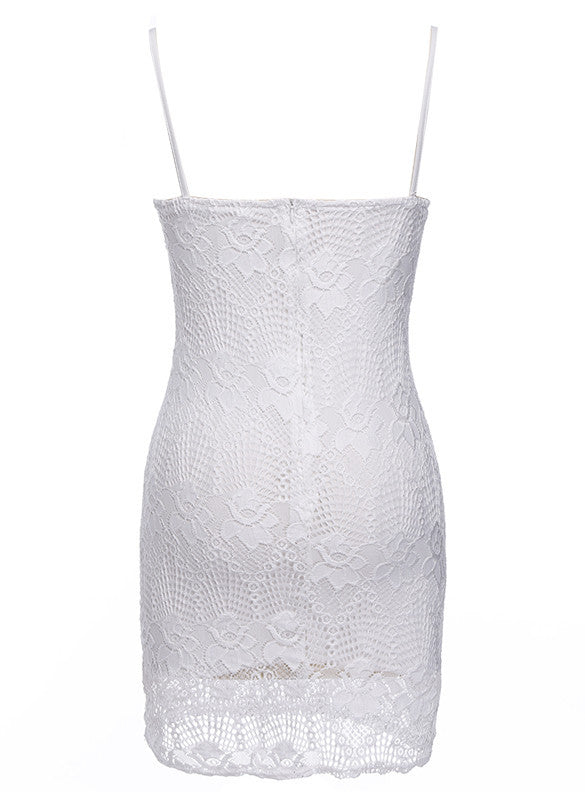Spaghetti Strap Slim Lace Package Hip Dress With Padded - MeetYoursFashion - 4