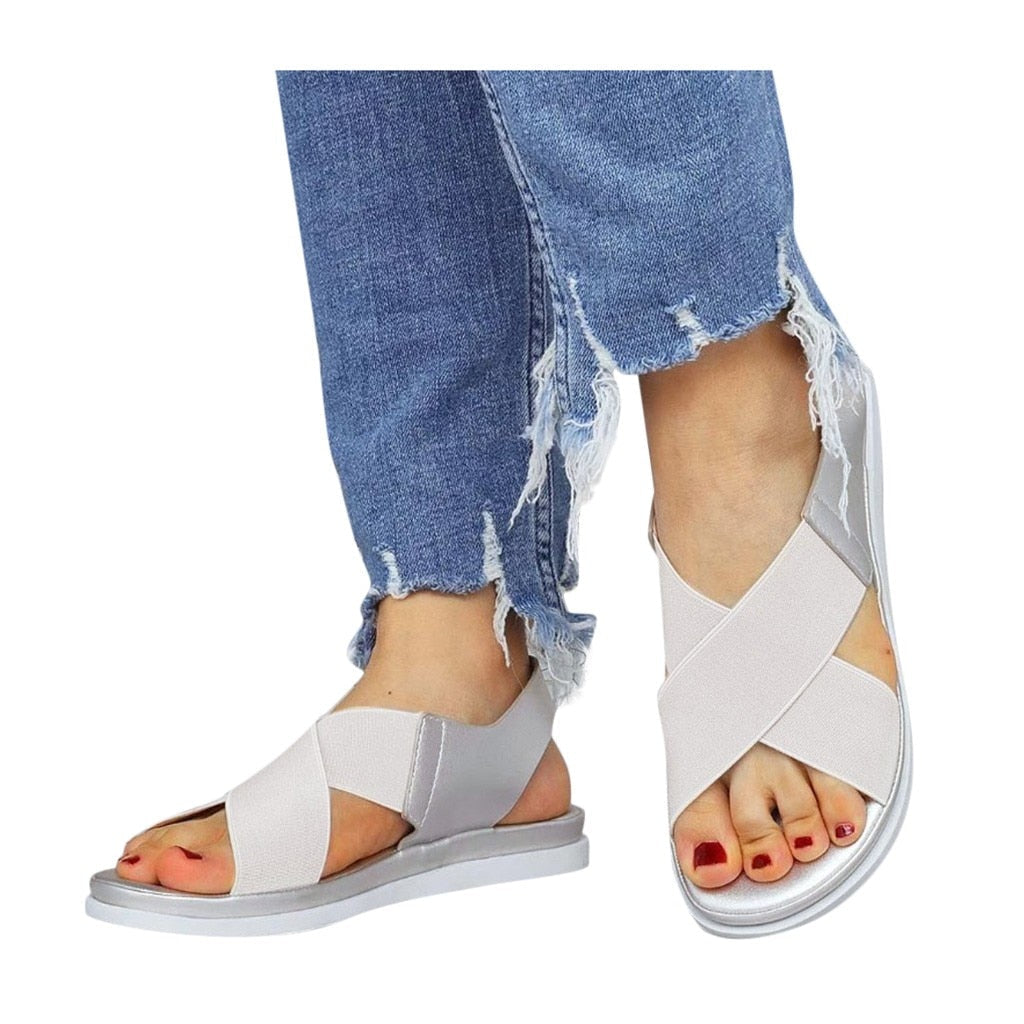 Elastic Band Flats Casual Sandals