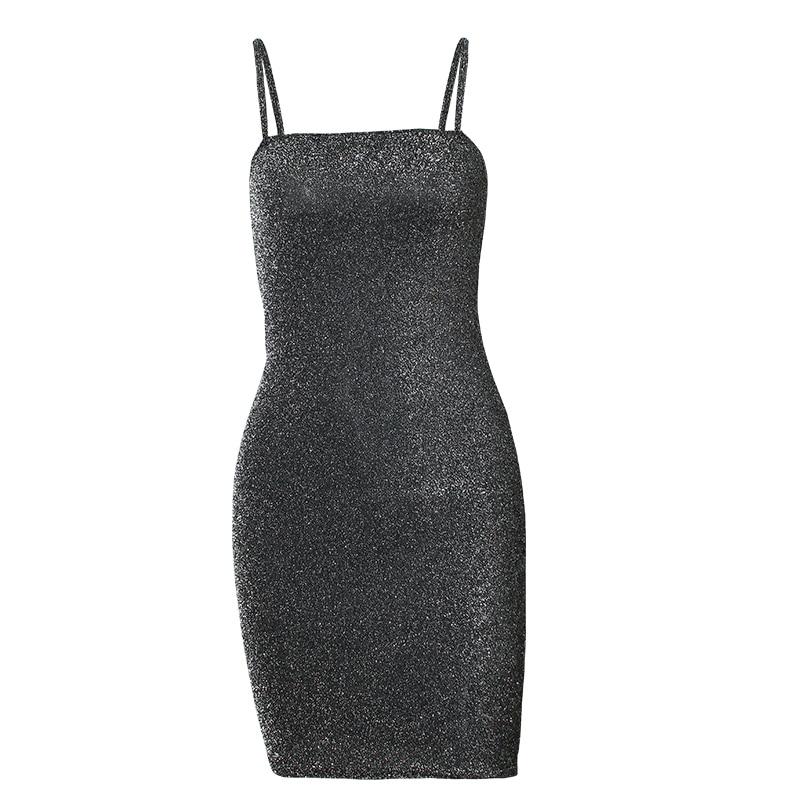 Sexy Nightclub Dress Summer Slim Women'S Mini Tight Dress Thin Shoulder Strap Women'S Short Dress