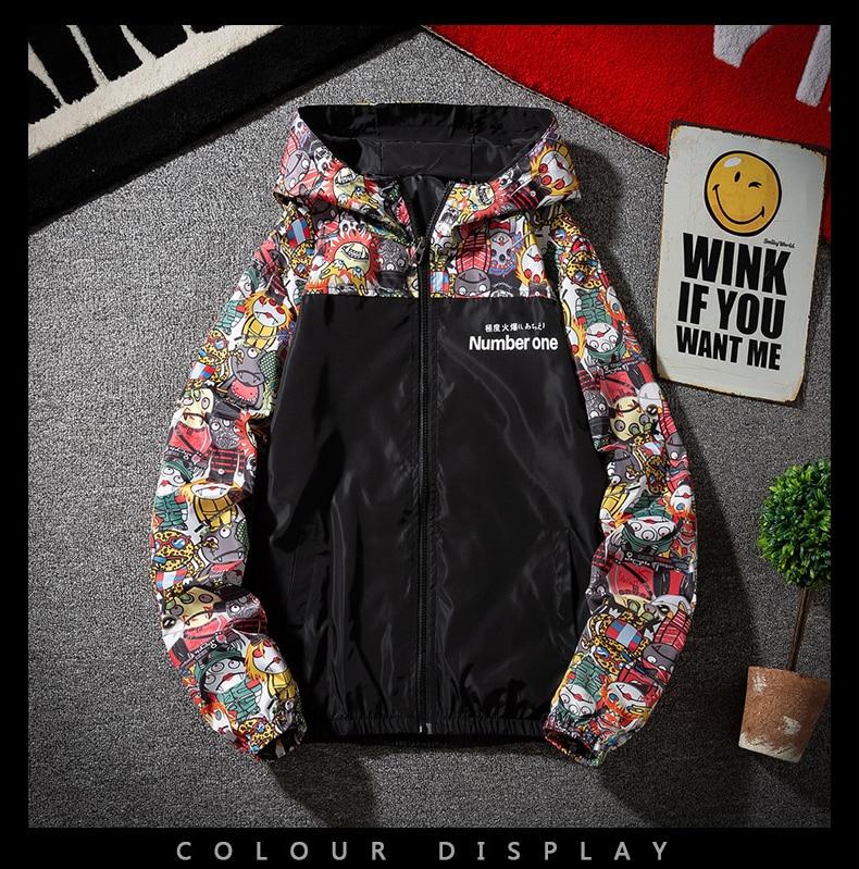 Women Jackets Winbreaker Female Casual Hoodies Jackets Printed Clothes Woman's Hooded Windbreaker Female Outwear Streetwear