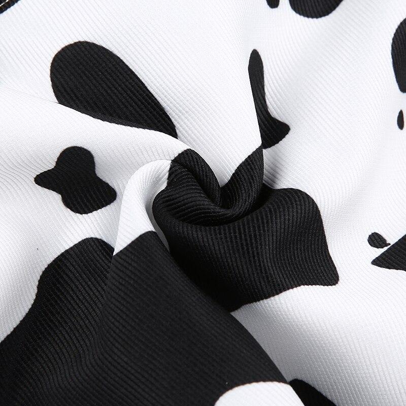 Streetwear Cow Print Cropped Female Jacket Casual Buttons Coat Women Cardigan Spring Autumn Basic Jackets Outwear