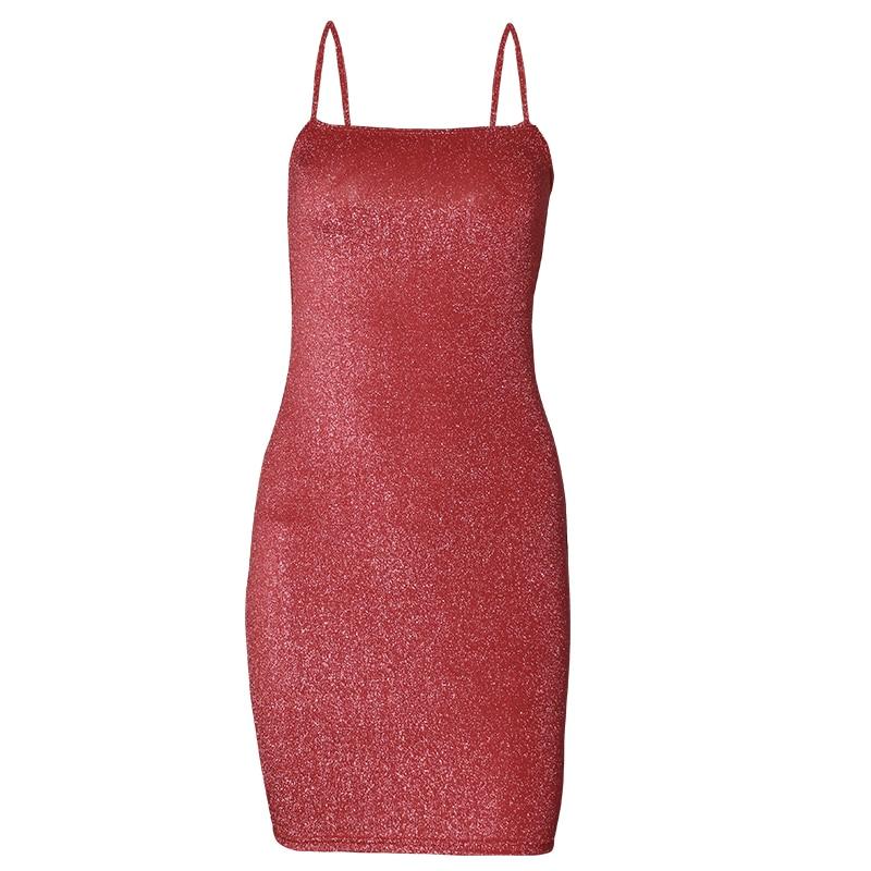 Sexy Nightclub Dress Summer Slim Women'S Mini Tight Dress Thin Shoulder Strap Women'S Short Dress