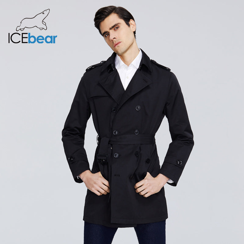 Men's Trench Coat High-Quality Men's Long Lapel Windbreakers Men's Clothing