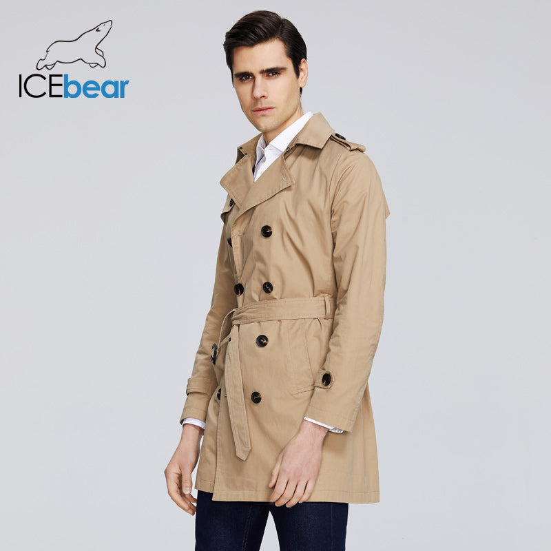 Men's Trench Coat High-Quality Men's Long Lapel Windbreakers Men's Clothing