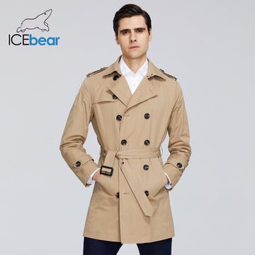 Men's Trench Coat High-Quality Men's Long Lapel Windbreakers Men's Clothing