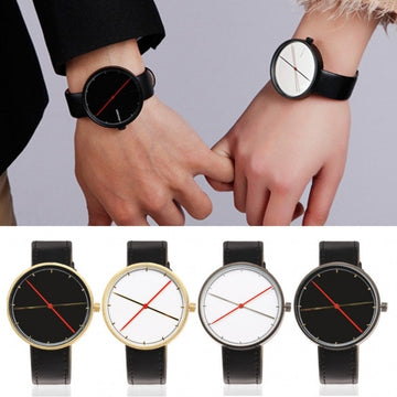 New Fashion Personality Unisex Quartz Analog Synthetic Leather Band Wrist Watch