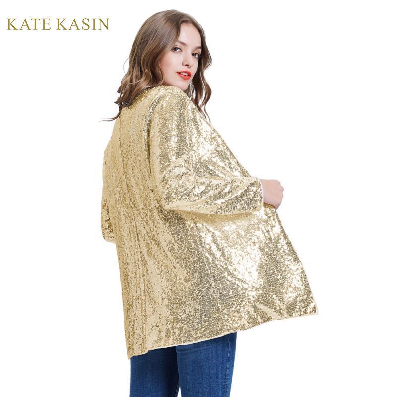 Women Sparkle Sequin Coat Jacket Stunning Open Front Long Sleeve Cardigan Outwear Fashion Sequins Streetwear