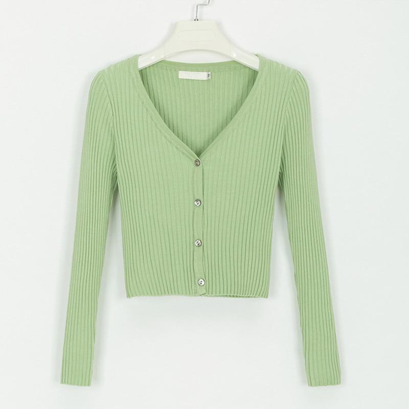 Sexy Buttons Knitted Sweater Cardigan Women Slim Ribbed Winter Autumn Sweaters Female Fashion Plus Size Knitwear