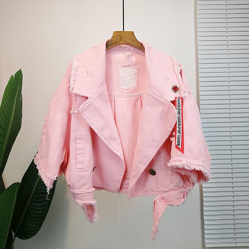 Women Denim Jacket Pole Female Loose Coat Autumn Winter New Cool Girl Outwear