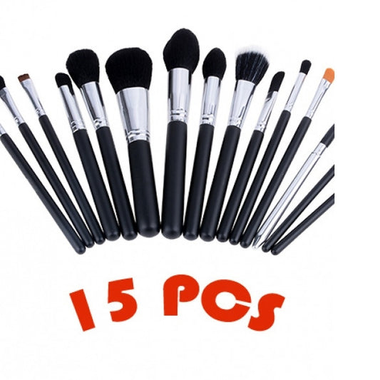 High Quality New Arrival 15 Pcs Black Makeup Brushes Set Cosmetic Kits