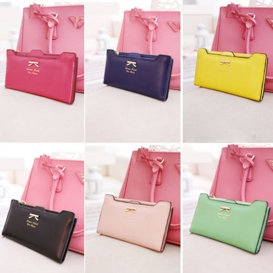 Korean Version of Bow Multi- Card Handbag Long Wallet Clutch