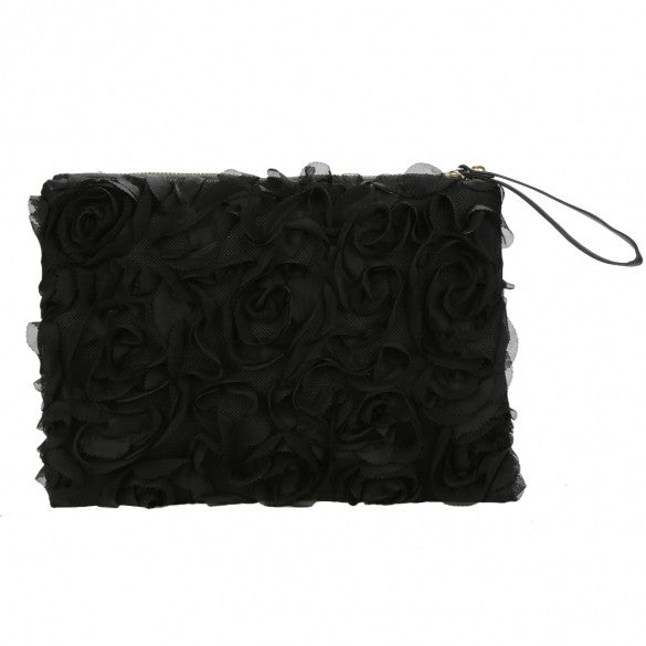 Korea Stylish Casual Women's Lace Rose Pattern Clutch