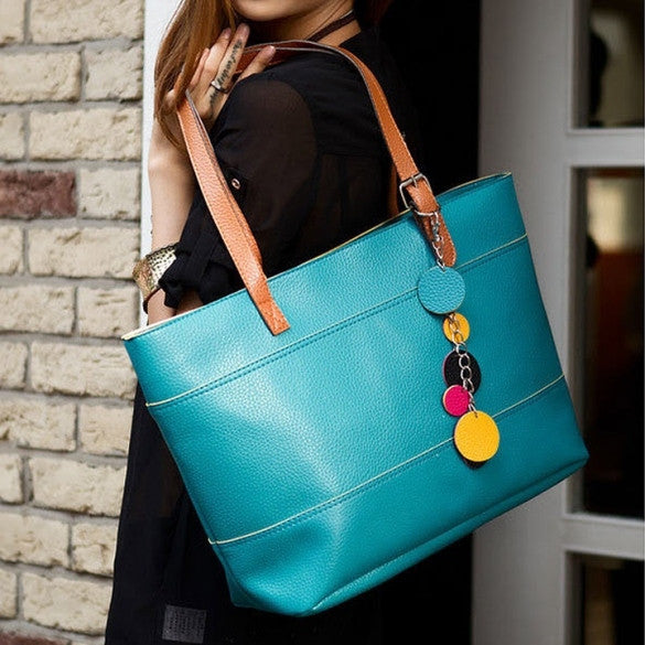 Women's Fashion Leather Cute Shoulder Bag Shopper Tote Bag Handbag