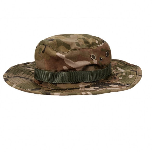 Fishing Hiking Boonie Snap Brim Military Bucket Sun Hat Cap Woodland Camo New