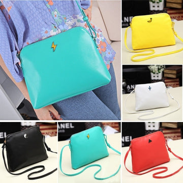 Hot Korean Women Candy Tote Handbag PU Leather Shoulder bag Cross Messenger