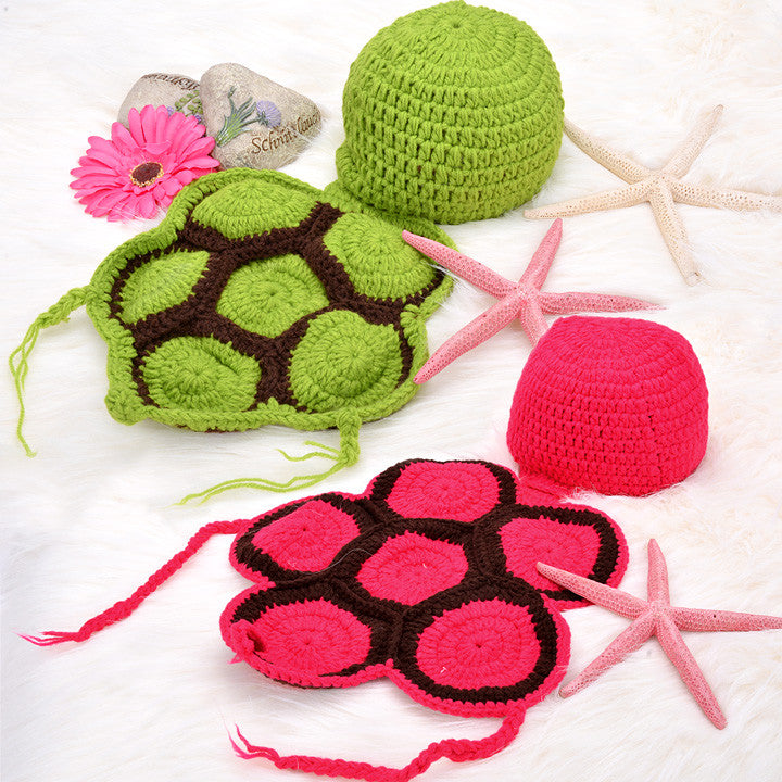 Newborn Baby tortoise hat Infant Knit Sweater Crochet  photography prop hat Outfit