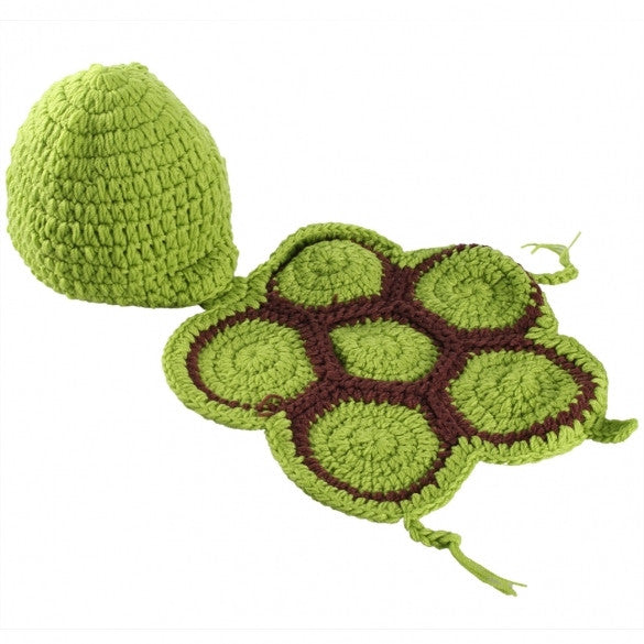 Newborn Baby tortoise hat Infant Knit Sweater Crochet  photography prop hat Outfit