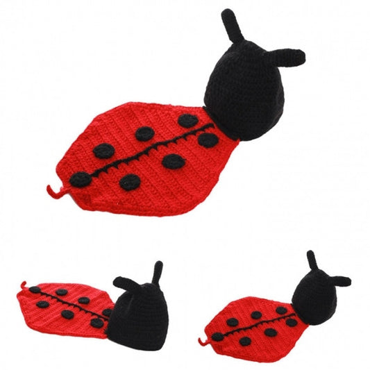 Newborn Boy Girl Baby Cute Crochet Knit  Ladybird Costume Photography Photo Prop Hat Outfit