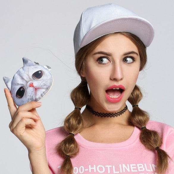 Women's Fashion Clutch Purses Coin Purse Bag Wallet Cute Cat Change Purse