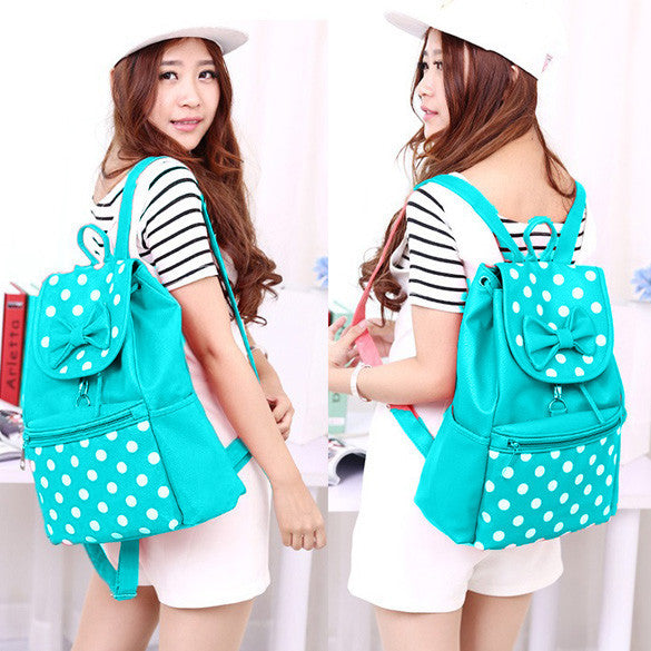 Polka Dots Bowknot Girls School Backpack - MeetYoursFashion - 6