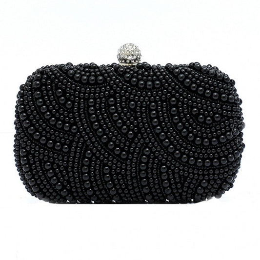 Fashion Lady Women Clutch Bag Pearl Beaded Party Bridal Handbag Wedding Evening Purse