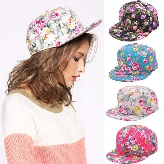 New Floral Flower Snapback Adjustable Fitted Men's Women's Headwear