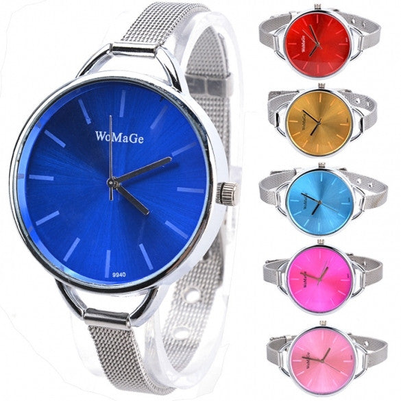 New Fashion Women's Casual Minimalist Stainless Steel Strap Wrist Watch