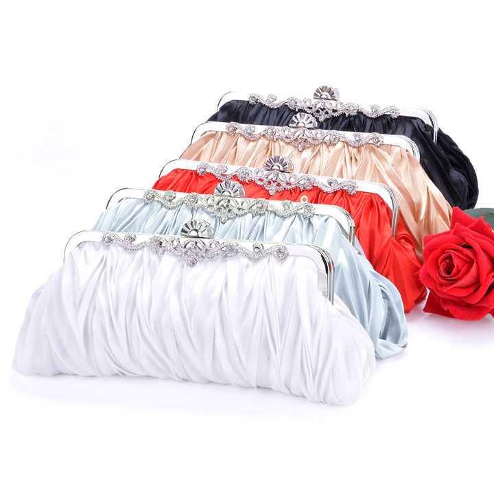 Fashion Satin Elegant Evening Handbag Clutch Purse Bag Bride Bridesmaid