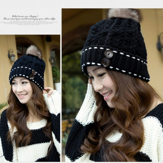 Women's Winter Warm Hats Braided Crochet Hats Ski Beanie Caps Earmuff Knitting Cap