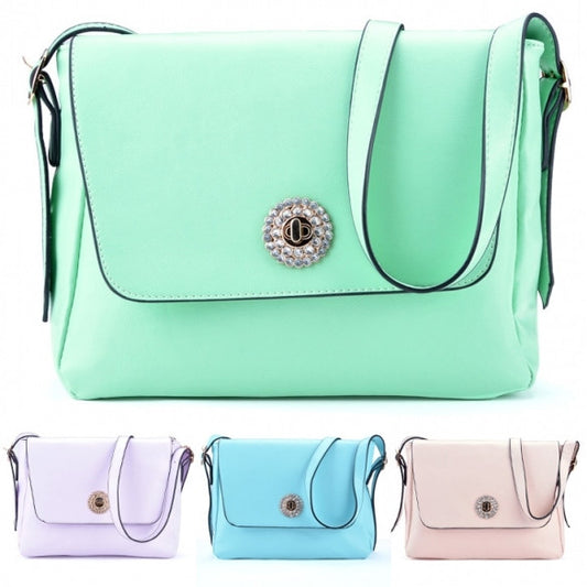 Korea Women's Sweet Style Candy Color Diamond Single Shoulder Bag Message Bag