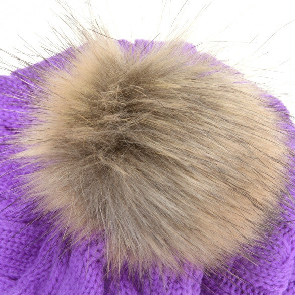 New Lady Women's Fashion Elegant Warm Casual Knit Faux Fur Cap Hat